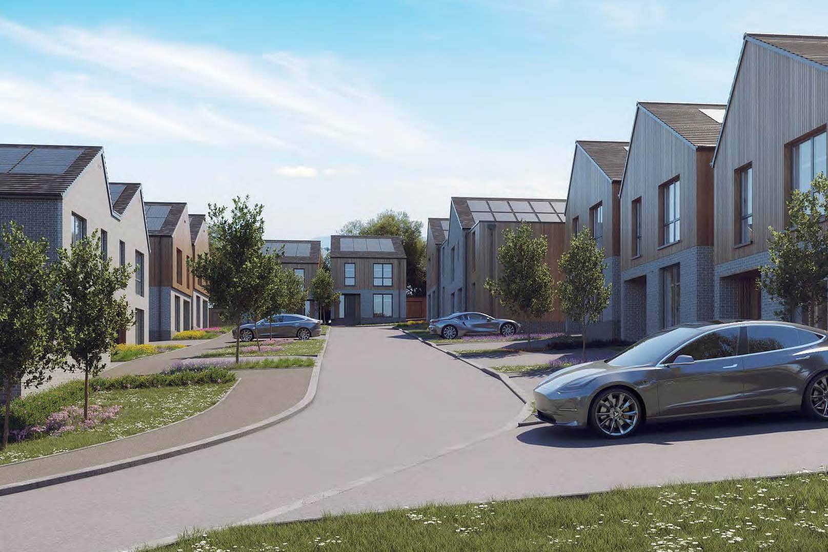 front of Plot 8 at Woolston green, Landscove